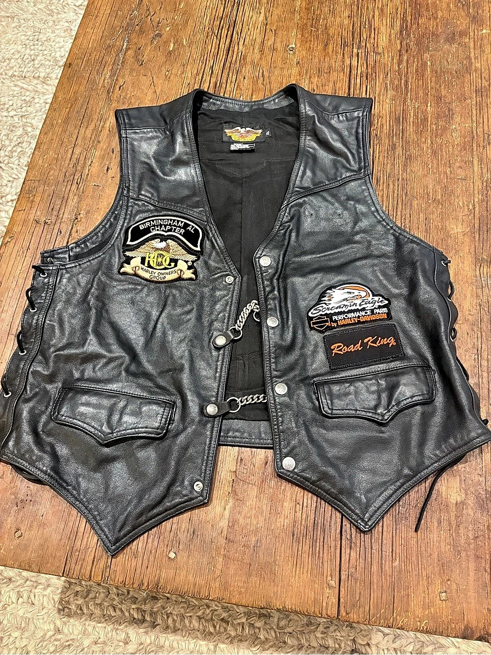 Harley-Davidson Road King Leather Motorcycle Vest XL